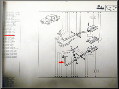 Exhaust flame pipe (automatic transmission) – Renault 18 – OEM 7700660675 – NOS