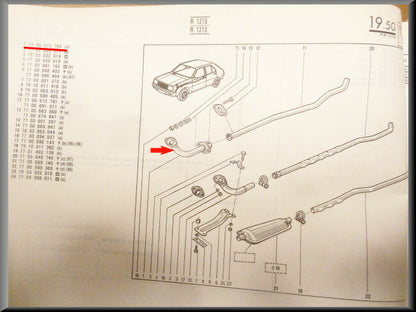 Tuyau d'échappement – Renault 14 – OEM 7700672782