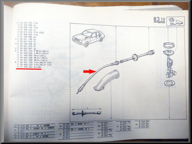 Câble de compteur kilométrique – Renault 14 – OEM 7701348397 – NOS