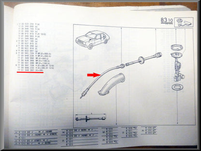 Câble de compteur kilométrique – Renault 14 – OEM 7701348397 – NOS