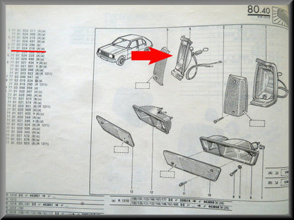 Unité clignotant droit Cibie – Renault 14 – OEM 7701024218 – NOS