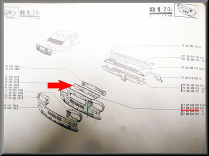 Dwarsbalk voorzijde  – Renault 12 – OEM 7700515808 – NOS