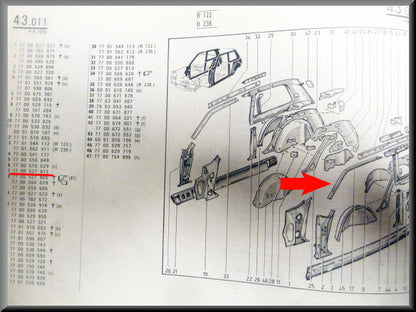 Moulure de toit gauche – Renault 5 – FEO 7700527812