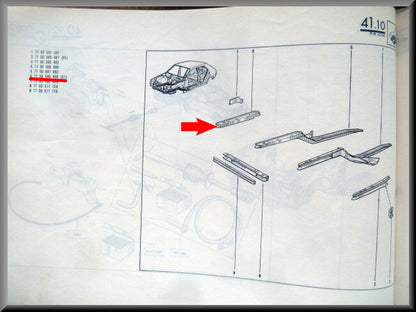 Chassis beam right – Renault 14 – OEM 7700585488 – NOS