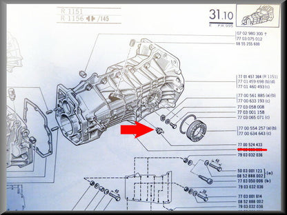 Massa aansluiting (4 bak) – Renault 16 – OEM 7700524433