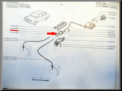 Rail de guidage de réglage des phares – Renault 116 TS-TX type 1 – OEM 7700543992