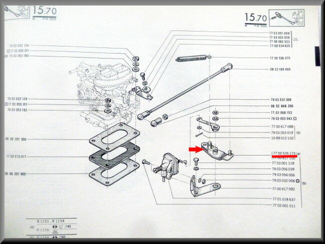 Vérin à gaz – Renault 16 – OEM 7700535173 / 7700617100
