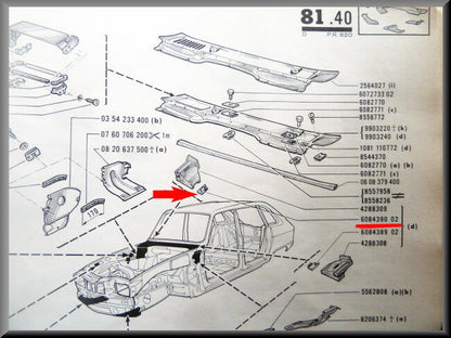 Clamp for windscreen washer, right-hand hinge of the hood – Renault 16 – OEM 0608439002