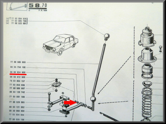 Opsluitbus schakelstang – Renault 12 – Renault 16 - OEM 0608024800