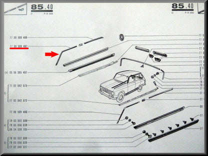 Daklijst voorzijde rechts – Renault 6 – OEM 7700509487