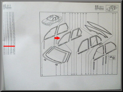 Caoutchouc de vitre avant droit – Renault 19 – OEM 7700783979 – NOS