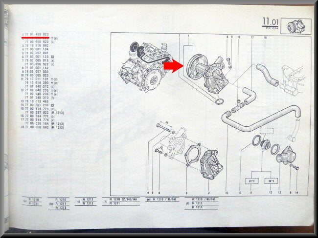 Water pump with pulley – Renault 14 – OEM 7701459820 – NOS