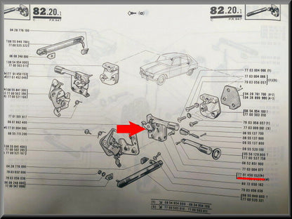 Rear left door lock – Renault 16 – OEM 7701450152