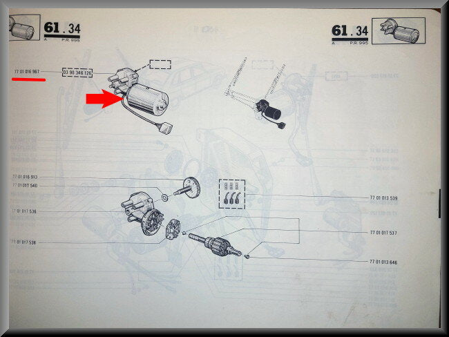 Moteur d'essuie-glace avant – Renault 16 – OEM 7701016967