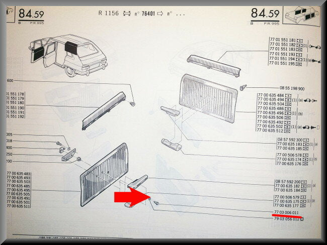 Vis poignée de porte – Renault 16 – OEM 7703006011