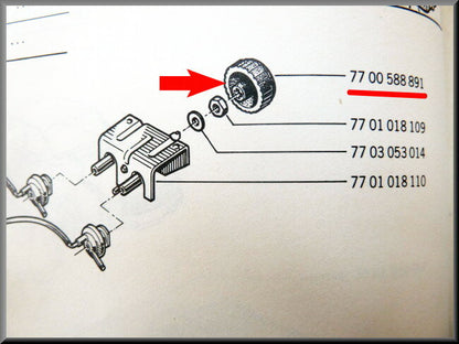 Stelknop koplamp – Renault 12 – OEM 7700588891