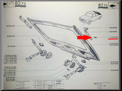 Vis de hayon – Renault 16 – OEM 7703007099