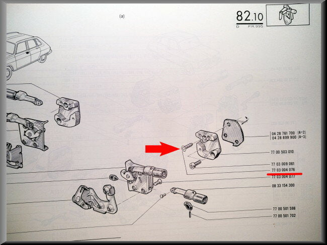 Rear door hinge screw – Renault 16 – OEM 7903004077