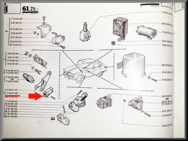 Contacteur (boîte automatique R1153) – Renault 16 – OEM 7700517498