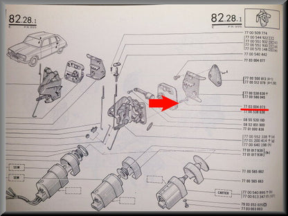 Vis serrure de porte avant et arrière – Renault 16 – OEM 7703004073