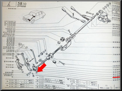 Spanring schakelstang lager blokje – Renault 16 – OEM 0855588002