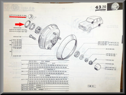 Rear axle bearing ring (47.5x37x5x2) – Renault 16 L, TS (R1150, R1151) – OEM 0608232000