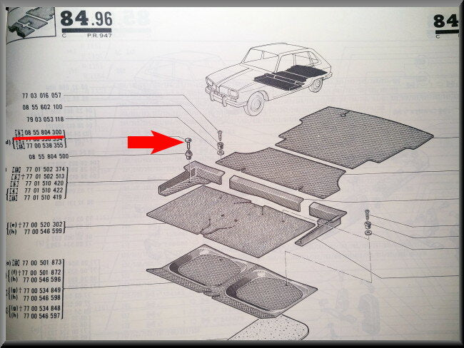 Garniture vis – Renault 16 – OEM 0855804300