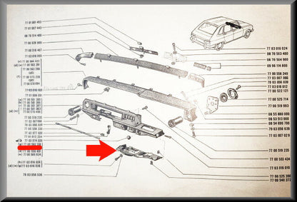 Cache-bouton de commande de chauffage – Renault 16 – Réf. OEM 7700562318