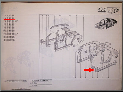 Deel dorpel links  – Renault 12 – OEM 7701459866 – NOS