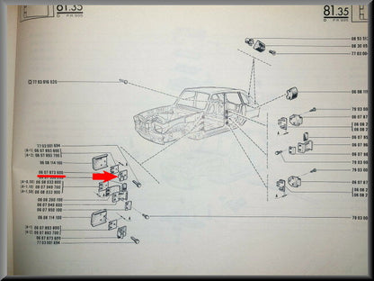 Charnière de porte avant – Renault 16 – OEM 0607873600