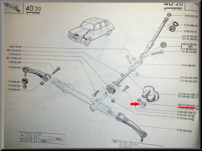 Guide bushing shift rod – Renault 16 – OEM 0857569800
