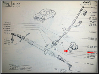 Guide bushing shift rod – Renault 16 – OEM 0857569800