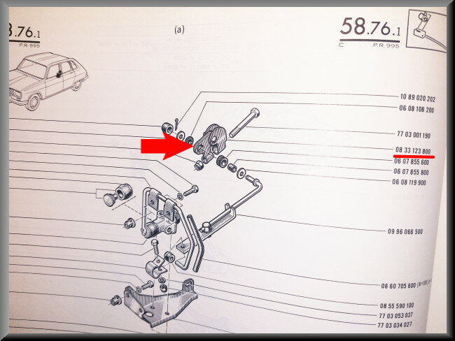 Commande manuelle répartiteur de frein – Renault 16 – OEM 0833123800