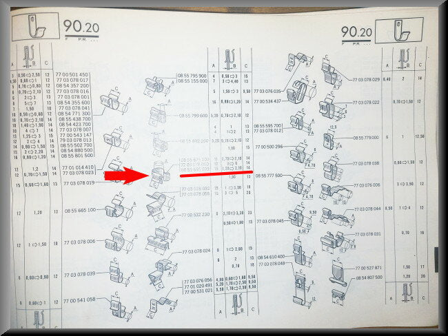 Serre-câble (A=15 B=1,30-2,1 C=14) – Renault 16 – OEM 0855595600