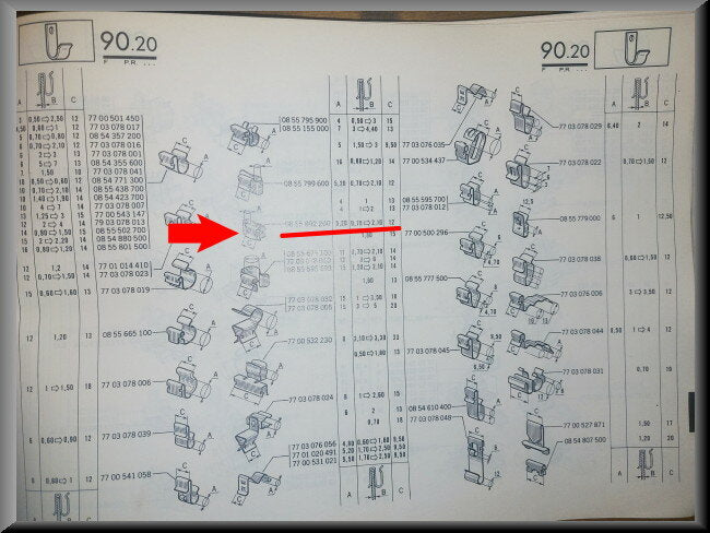 Collier de câble (A=5,20, B=0,70-2,10-2,1, C=12) – Renault 16 – OEM 0855802200