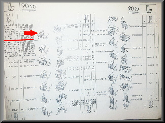 Kabelklem (A=7 B=1 50 C=10) – Renault 16 – OEM 7703078041