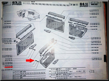 Fiche de fixation garniture de porte – Renault 16 – OEM 0855823000 / 0854255000