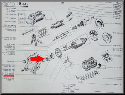 Démarreur Bendix – Renault 16 – OEM 7701020017