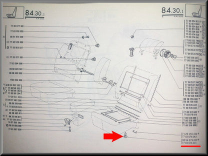 Clip de fixation garniture de siège – Renault 16 – OEM 7703076031