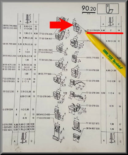 Bride de câble (A=6,40 B=2,3 C=14) – Renault 16 – OEM 7703078029