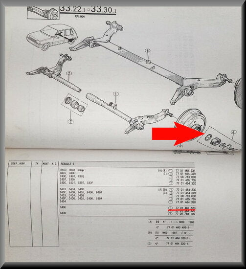 Wheel bearing set – Renault 5 – OEM 7701463523 – NOS