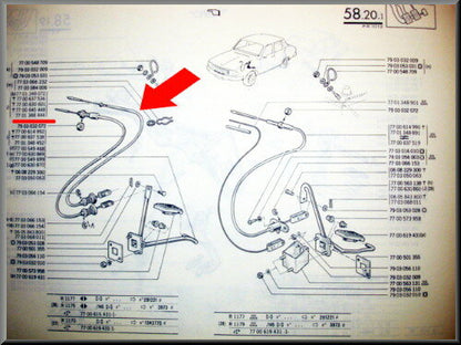 Câble d'accélérateur – Renault 12 – OEM 7701348444