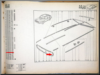 R30 Grill molding left (New Old Stock).