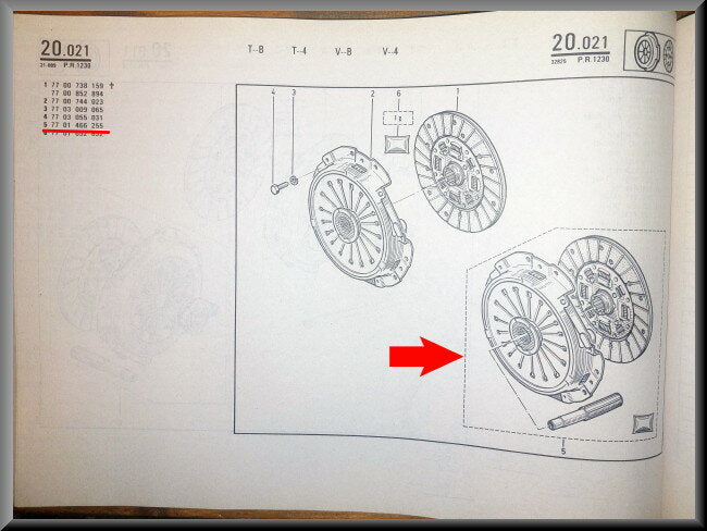 Koppelingsset – Renault 21 - Renault Trafic – OEM 7701466255