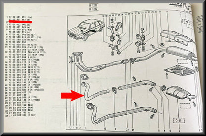 Tuyau d'échappement – Renault 20 – OEM 7700631552 – NOS
