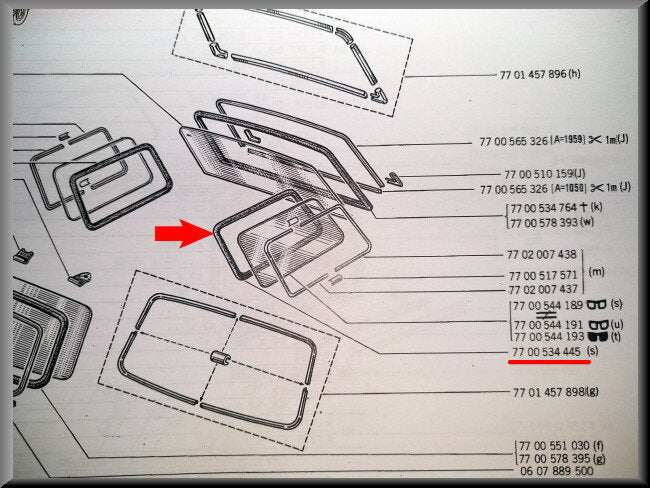 Window rubber C-pillar left R12 Break.