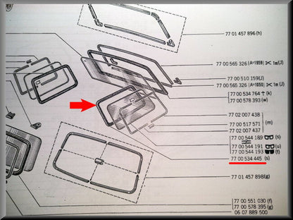 Window rubber C-pillar left R12 Break.