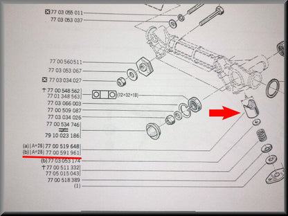 Stuurhuis bus (A=28) – Renault 12 – Renault 15 - Renault 17 - OEM 7700591961