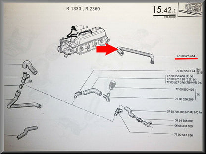 Carburateurslang – Renault 12 – OEM 6000460085 / 7700525464