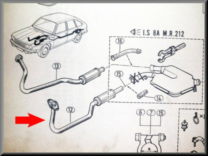 Exhaust pipe – Renault 30 - Renault 20 – OEM 7700663683 – NOS